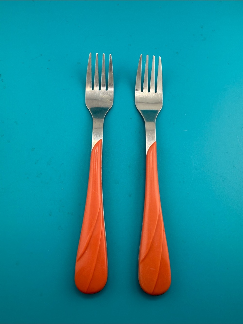 Fiesta Coral Orange Forks Set of 2 Stainless China